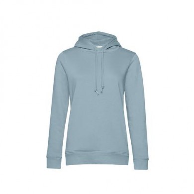 Sweat-Capuche Organic Femme -Bleu Brouillard