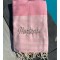 Fouta nid d'abeille rayée personnalisable ALISON – rose