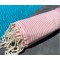 Fouta nid d'abeille rayée personnalisable ALISON – rose